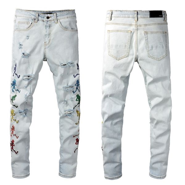 mens jeans designer jean man wholesale brand casual patchwork ripped holes skateboard splicing straight motorcycle biker stretch slim hip ho, Blue
mens jeans designer jean man wholesale brand casual patchwork ripped holes skateboard splicing straight motorcycle biker stretch slim hip ho, Blue