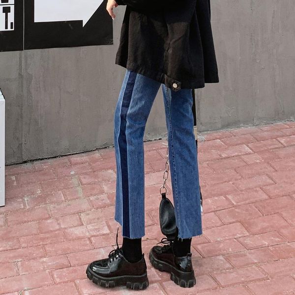women's jeans autumn high waist patch work women plus size loose vintage stretch straight denim pants korean casual, Blue
women's jeans autumn high waist patch work women plus size loose vintage stretch straight denim pants korean casual, Blue