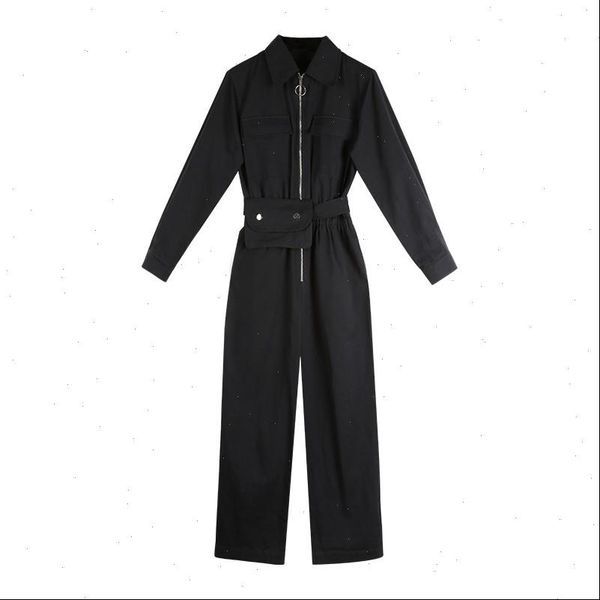 women womens jumpsuit romper long sleeve safari style black winter autumn female streetwear overalls with belt wj50, Black;white
women womens jumpsuit romper long sleeve safari style black winter autumn female streetwear overalls with belt wj50, Black;white