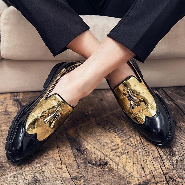 dress shoes men shadow patent leather luxury fashion groom wedding party 2021 oxford big size golden, Black
dress shoes men shadow patent leather luxury fashion groom wedding party 2021 oxford big size golden, Black
