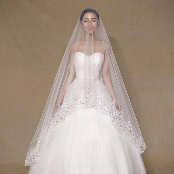 bridal veils 2021 arrival white appliques tulle wedding veil lace edge veu de noiva longo with comb for, Black
bridal veils 2021 arrival white appliques tulle wedding veil lace edge veu de noiva longo with comb for, Black