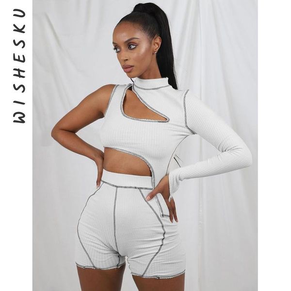 women's tracksuits summer ribbed striped 2 two piece sets womens cut out asymmetrical crop + legging shorts basic matching outfits, Gray
women's tracksuits summer ribbed striped 2 two piece sets womens cut out asymmetrical crop + legging shorts basic matching outfits, Gray