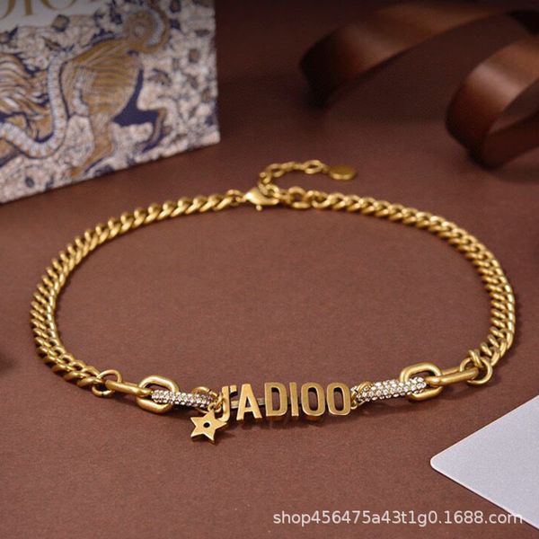 d home / di ja letter rhine-stone necklace female 2021 new simple design net red, the same style is fashionable and versatile, Silver
d home / di ja letter rhine-stone necklace female 2021 new simple design net red, the same style is fashionable and versatile, Silver