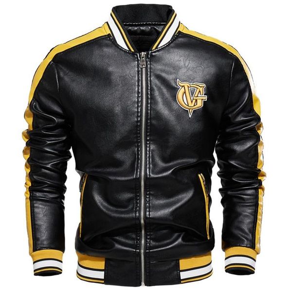 men's jackets men casual leather jacket 2021 letter embroidery streetwear fashion patchwork bomber autumn coat, Black;brown
men's jackets men casual leather jacket 2021 letter embroidery streetwear fashion patchwork bomber autumn coat, Black;brown