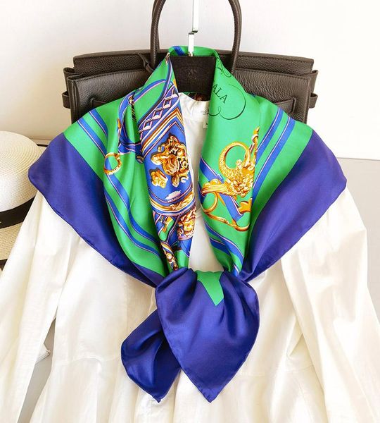women's 100% pure silk 12mm twill printed big square scarf wrap kerchief 88cm 34.5" wj015 scarves, Blue;gray
women's 100% pure silk 12mm twill printed big square scarf wrap kerchief 88cm 34.5" wj015 scarves, Blue;gray