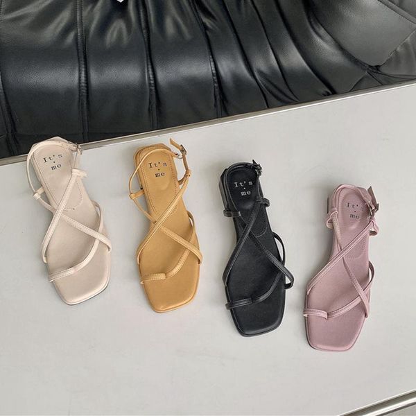 sandals 2021 summer women sandal fashion narrow band gladiator shoes square low heel casual outdoor beach slides ladies back strap mujer, Black
sandals 2021 summer women sandal fashion narrow band gladiator shoes square low heel casual outdoor beach slides ladies back strap mujer, Black