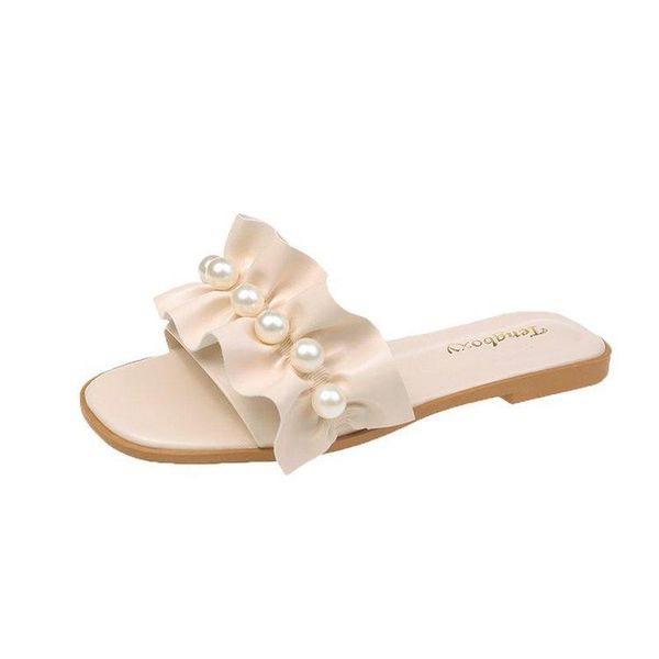 slippers 2021 fashion summer ruffled pearl women's non-slip flat casual beach solid color ladies, Black
slippers 2021 fashion summer ruffled pearl women's non-slip flat casual beach solid color ladies, Black