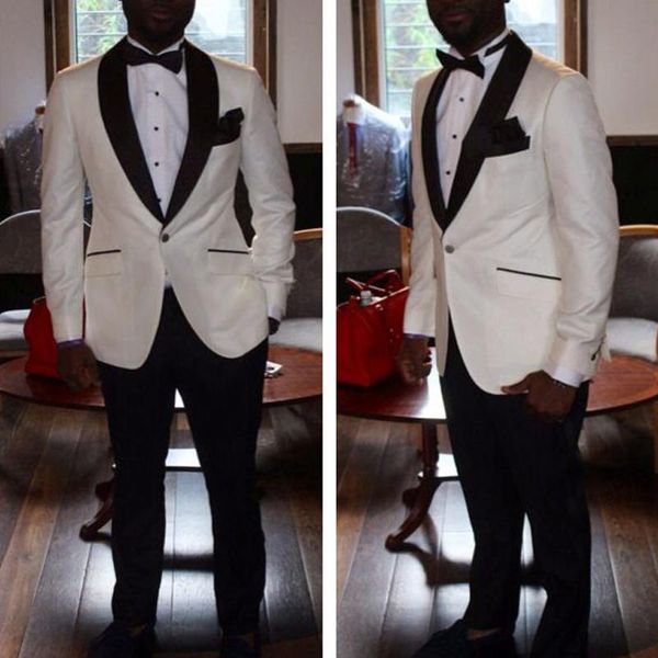 custom white slim fit groomsmen suits 2 piece terno de noivo costume garcon mariage wedding mens tuxedo for men's & blazers, White;black
custom white slim fit groomsmen suits 2 piece terno de noivo costume garcon mariage wedding mens tuxedo for men's & blazers, White;black