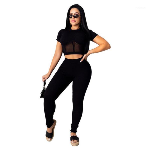 women's sports sets casual solid color round neck short sleeve + long pants sportswear1, Gray
women's sports sets casual solid color round neck short sleeve + long pants sportswear1, Gray