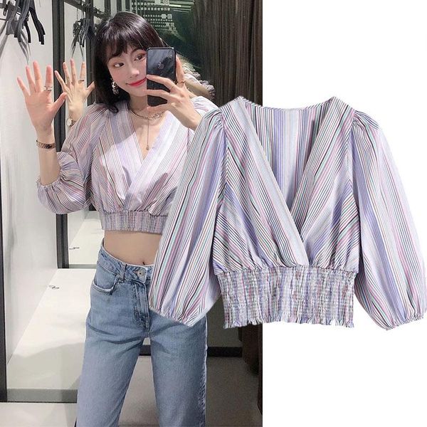 women's blouses & shirts wesay jesi summer blouse striped chic short sleeve v-neck casual vintage folds elastic waist hem ladies cloth, White
women's blouses & shirts wesay jesi summer blouse striped chic short sleeve v-neck casual vintage folds elastic waist hem ladies cloth, White