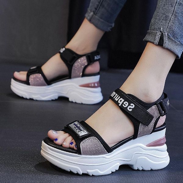 sandals mesh hollow out platform increase shoes 8cm korean style peep toe patchwork rome woman hook & loop light wedges, Black
sandals mesh hollow out platform increase shoes 8cm korean style peep toe patchwork rome woman hook & loop light wedges, Black