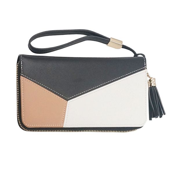 new ladies pu fashion contrast color long zipper wallet tassel large capacity hand mobile phone bag wallet, Red;black
new ladies pu fashion contrast color long zipper wallet tassel large capacity hand mobile phone bag wallet, Red;black
