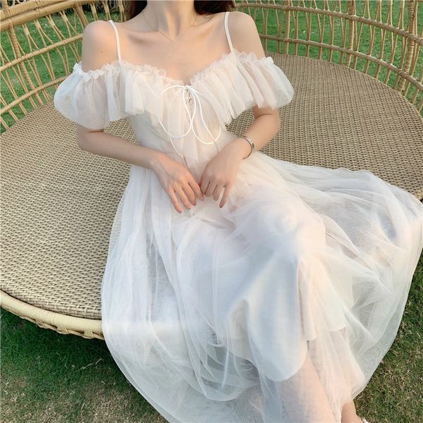 summer sweet lolita dress women low chest off shoulder bandage fairy mesh dress female beach boho spaghetti strap dresses, Black;gray
summer sweet lolita dress women low chest off shoulder bandage fairy mesh dress female beach boho spaghetti strap dresses, Black;gray