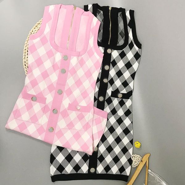 two piece dress fashion brand 2021 spring and summer pink plaid button sleeveless knitted short skirt miniskirt, White
two piece dress fashion brand 2021 spring and summer pink plaid button sleeveless knitted short skirt miniskirt, White