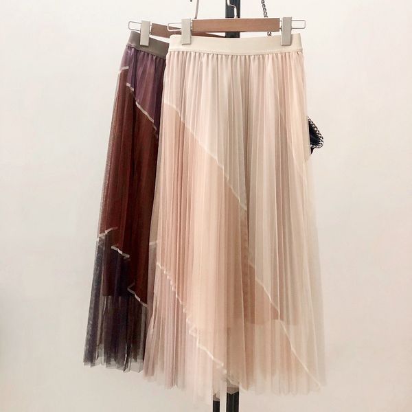fashion summer casual contrast color mesh skirt for womens high waist color-blocking pleated midi a-line pleated 210420, Black
fashion summer casual contrast color mesh skirt for womens high waist color-blocking pleated midi a-line pleated 210420, Black