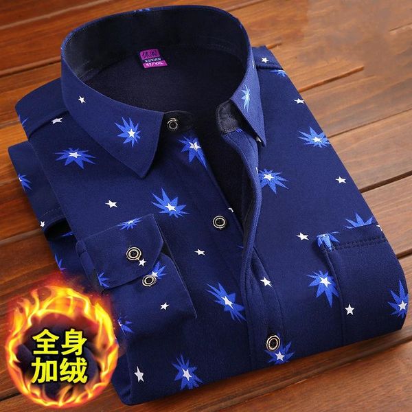 men's casual shirts autumn and winter warm shirt plus velvet thick size jacket printed father wear men, White;black
men's casual shirts autumn and winter warm shirt plus velvet thick size jacket printed father wear men, White;black