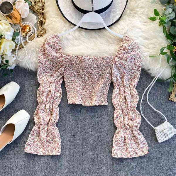 spring autumn women's blouse korean retro floral trumpet sleeve short chiffon shirt square neck slim long gx647 210507, White
spring autumn women's blouse korean retro floral trumpet sleeve short chiffon shirt square neck slim long gx647 210507, White