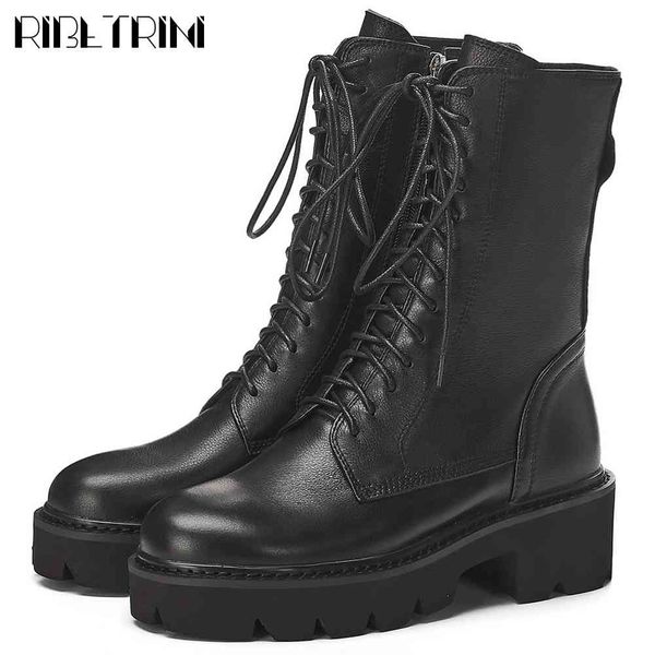 boots brand design high-quality genuine leather chunky heels shoelaces cow work ankle booties women shoes boots, Black
boots brand design high-quality genuine leather chunky heels shoelaces cow work ankle booties women shoes boots, Black