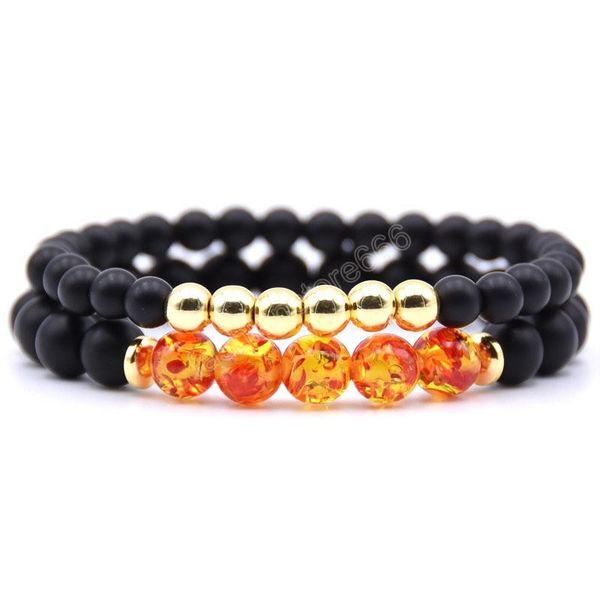 wholesale natural stone gold copper beads strands bracelet for men and women lovers 2pcs/set, Black
wholesale natural stone gold copper beads strands bracelet for men and women lovers 2pcs/set, Black
