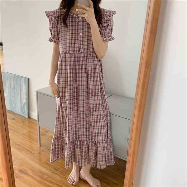 chic plaid homewear summer loose prom casual outwear geometric sweet pajamas cotton sleepwear nightdress 210525, Black;red
chic plaid homewear summer loose prom casual outwear geometric sweet pajamas cotton sleepwear nightdress 210525, Black;red