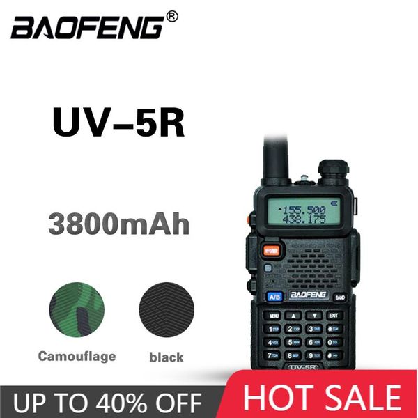 walkie talkie real 5w baofeng uv-5r uv5r 3800mah p10km ham two-way radio u/vhf dual band portable fm transceiver for hunting
walkie talkie real 5w baofeng uv-5r uv5r 3800mah p10km ham two-way radio u/vhf dual band portable fm transceiver for hunting