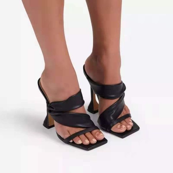 slippers women's 2021 summer mules fashion pleated sweet narrow band pu solid stiletto heels retro zapatos de mujer, Black
slippers women's 2021 summer mules fashion pleated sweet narrow band pu solid stiletto heels retro zapatos de mujer, Black