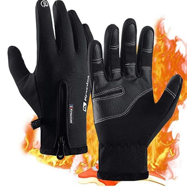 winter skiing gloves thicken fleece warm outdoor sports touch screen full finger windproof cycleing for cold weather cycling, Black
winter skiing gloves thicken fleece warm outdoor sports touch screen full finger windproof cycleing for cold weather cycling, Black