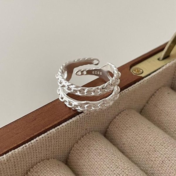 cluster rings silvology 925 sterling silver double layer chain texture for women vintage design korea wide minimalist punk jewelry, Golden;silver
cluster rings silvology 925 sterling silver double layer chain texture for women vintage design korea wide minimalist punk jewelry, Golden;silver