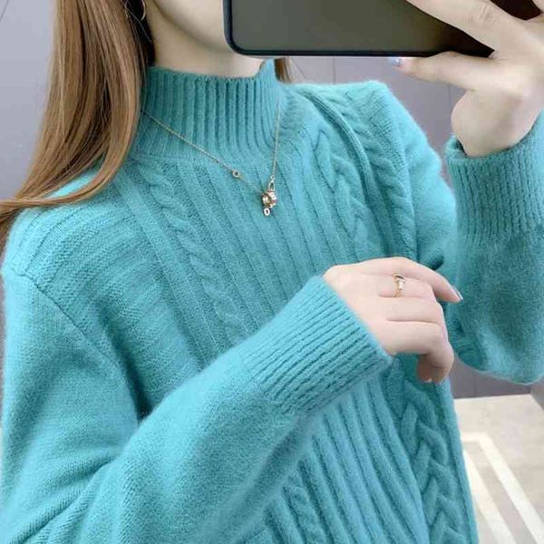 women's sweaters autumn winter half turtleneck sweater pullover women harajuku long sleeve loose pull femme knitted bottoming shir, White;black
women's sweaters autumn winter half turtleneck sweater pullover women harajuku long sleeve loose pull femme knitted bottoming shir, White;black
