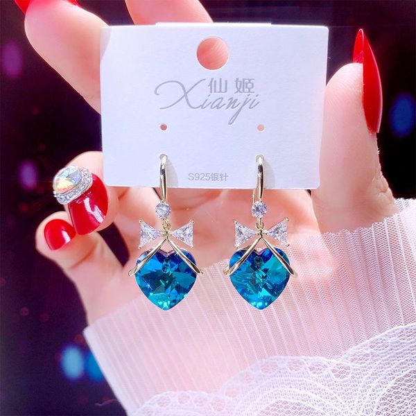 dangle & chandelier blue heart pendant women's earrings jewelry fashion simple bow exquisite 2021 trend drop, Silver
dangle & chandelier blue heart pendant women's earrings jewelry fashion simple bow exquisite 2021 trend drop, Silver