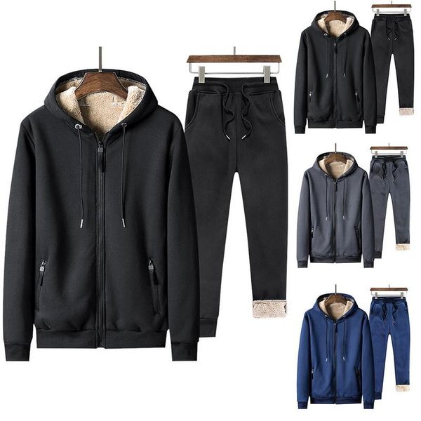 men's tracksuits winter 2 pc jacket+pant set nice tracksuit men hoodies casual warm thicken hoodie joggers sweatshirts ropa deportiva h, Gray
men's tracksuits winter 2 pc jacket+pant set nice tracksuit men hoodies casual warm thicken hoodie joggers sweatshirts ropa deportiva h, Gray