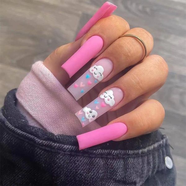 false nails 24pcs clouds smileys print fake glue type removable super long paragraph fashion manicure fully covered nail decoration, Red;gold
false nails 24pcs clouds smileys print fake glue type removable super long paragraph fashion manicure fully covered nail decoration, Red;gold