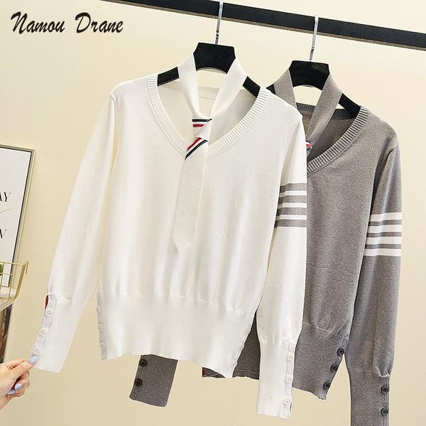 women's sweaters women fashion 2021 v-neck sweater woman long sleeve warm embroidered knitted pullover, White;black
women's sweaters women fashion 2021 v-neck sweater woman long sleeve warm embroidered knitted pullover, White;black