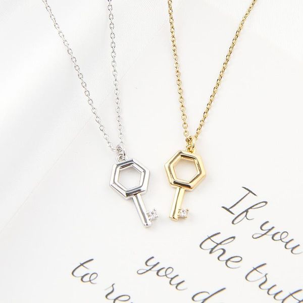 pendant necklaces fashion creative hollow key stainless steel gold necklace clavicle chain women ornament couple jewelry for men, Silver
pendant necklaces fashion creative hollow key stainless steel gold necklace clavicle chain women ornament couple jewelry for men, Silver