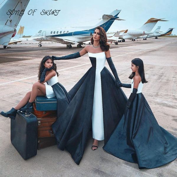 party dresses color matching tube women evening simplicity temperament mother-child formal wedding gown robes de soirée femme, White;black
party dresses color matching tube women evening simplicity temperament mother-child formal wedding gown robes de soirée femme, White;black