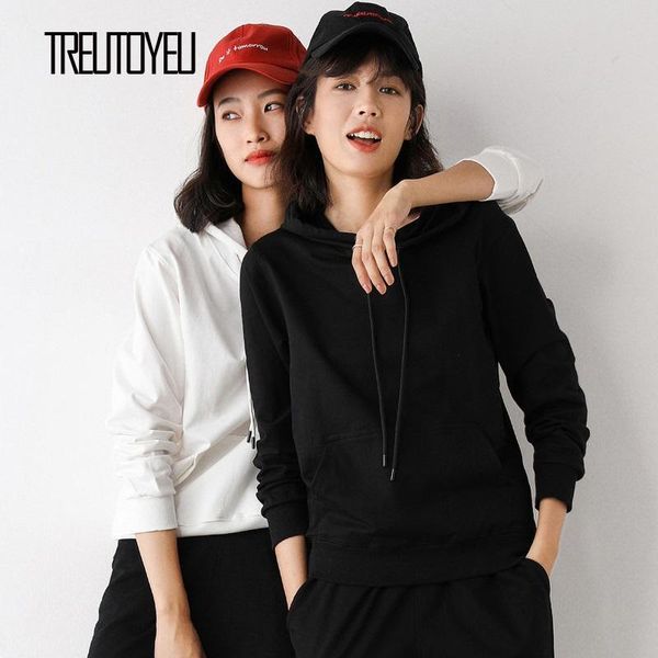 women's hoodies & sweatshirts treutoyeu 100% cotton fleece hoodie sweatshirt solid hooded women casual basic jumper pullover jacket 202, Black
women's hoodies & sweatshirts treutoyeu 100% cotton fleece hoodie sweatshirt solid hooded women casual basic jumper pullover jacket 202, Black