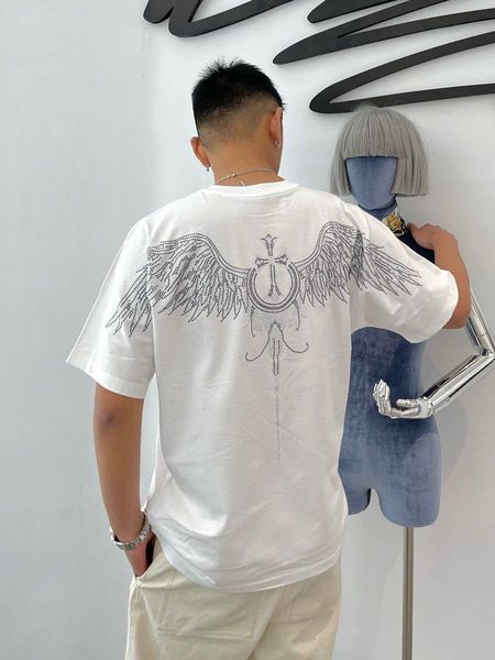 t shirt xinjiang cotton ch kro star sanskrit drill big wing cross men's and women's round neck, White;black
t shirt xinjiang cotton ch kro star sanskrit drill big wing cross men's and women's round neck, White;black