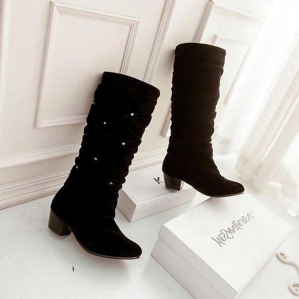 boots 2021 soft frosted high barrel flat heel low snow women's shoes, Black
boots 2021 soft frosted high barrel flat heel low snow women's shoes, Black