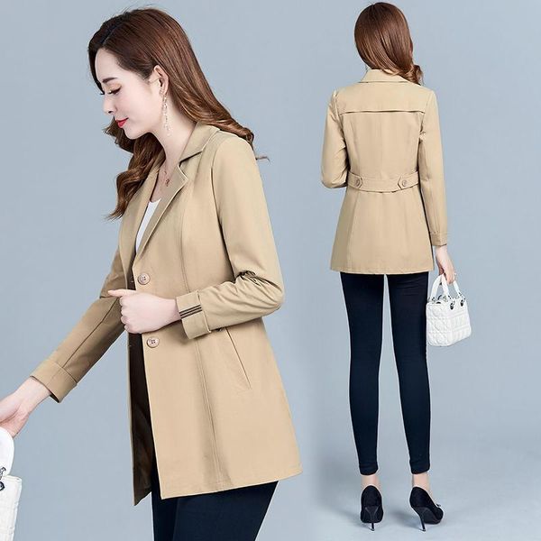 women's trench coats khaki coat 2021 spring autumn slim long-sleeved outwear middle-aged mother casual plus size windbreaker lining, Tan;black
women's trench coats khaki coat 2021 spring autumn slim long-sleeved outwear middle-aged mother casual plus size windbreaker lining, Tan;black