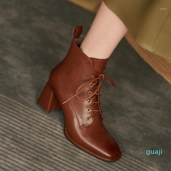 boots cross tied genuine leather square toe thick heels ankle for women fashion brand high shoes winter short, Black
boots cross tied genuine leather square toe thick heels ankle for women fashion brand high shoes winter short, Black