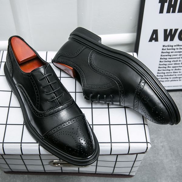 new men leather dress shoes design brand shoes classic lace-up brogue mans footwear formal business office shoes big size 38-48, Black
new men leather dress shoes design brand shoes classic lace-up brogue mans footwear formal business office shoes big size 38-48, Black