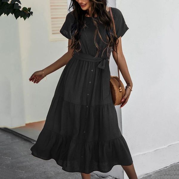 casual dresses summer vintage solid black bandage dress for women fashion causal silk ruffle office elegant soft high waist, Black;gray
casual dresses summer vintage solid black bandage dress for women fashion causal silk ruffle office elegant soft high waist, Black;gray