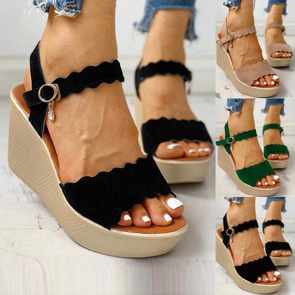 sandals fashion women open toe solid slope heel high heels buckle shoes sandalias mujer 2021 chaussure femme été, Black
sandals fashion women open toe solid slope heel high heels buckle shoes sandalias mujer 2021 chaussure femme été, Black