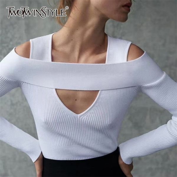 hollow out slim sweater for women square collar long sleeve white sweaters female fashion spring stylish 210524, White;black
hollow out slim sweater for women square collar long sleeve white sweaters female fashion spring stylish 210524, White;black
