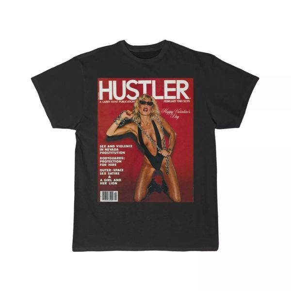missing persons dale bozzio on the cover of hustler men's short sleeve tee, White;black
missing persons dale bozzio on the cover of hustler men's short sleeve tee, White;black