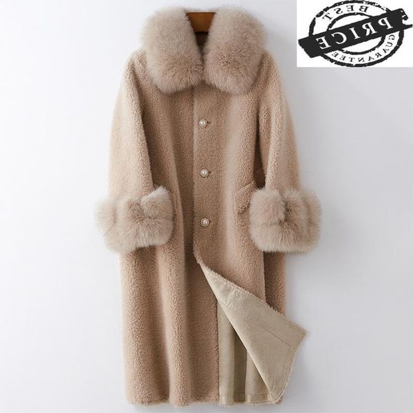 women's fur & faux coat real female winter natural collar jacket women korean long sheep shearing jackets 100% wool 25111a, Black
women's fur & faux coat real female winter natural collar jacket women korean long sheep shearing jackets 100% wool 25111a, Black