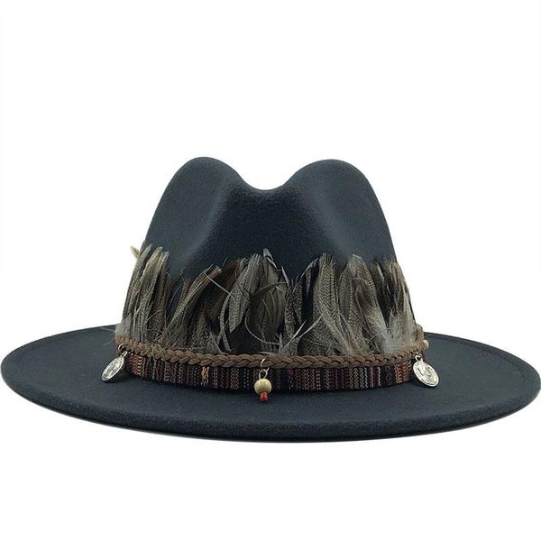 stingy brim hats women men wool fedora hat with feather gentleman elegant lady winter autumn wide jazz panama sombrero cap, Blue;gray
stingy brim hats women men wool fedora hat with feather gentleman elegant lady winter autumn wide jazz panama sombrero cap, Blue;gray