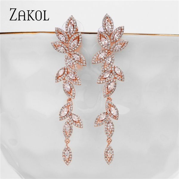 zakol fashion poland cz leaf wedding jewelry marquise aaa cubic zirconia long dangle bridal earrings for elegant women fsep5030 210625, Silver
zakol fashion poland cz leaf wedding jewelry marquise aaa cubic zirconia long dangle bridal earrings for elegant women fsep5030 210625, Silver