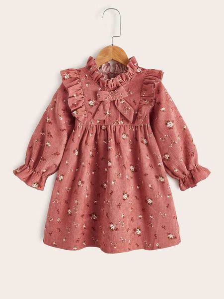 toddler girls corduroy floral print ruffle bow front dress she, Red;yellow
toddler girls corduroy floral print ruffle bow front dress she, Red;yellow