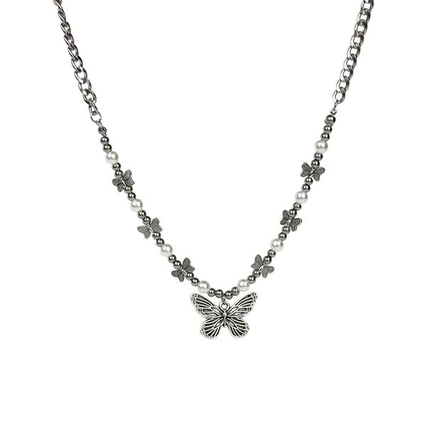 2021 cute vintage butterfly pendant necklace women harajuku style stainless steel collares punk hip hop gothic choker pendants, Silver
2021 cute vintage butterfly pendant necklace women harajuku style stainless steel collares punk hip hop gothic choker pendants, Silver